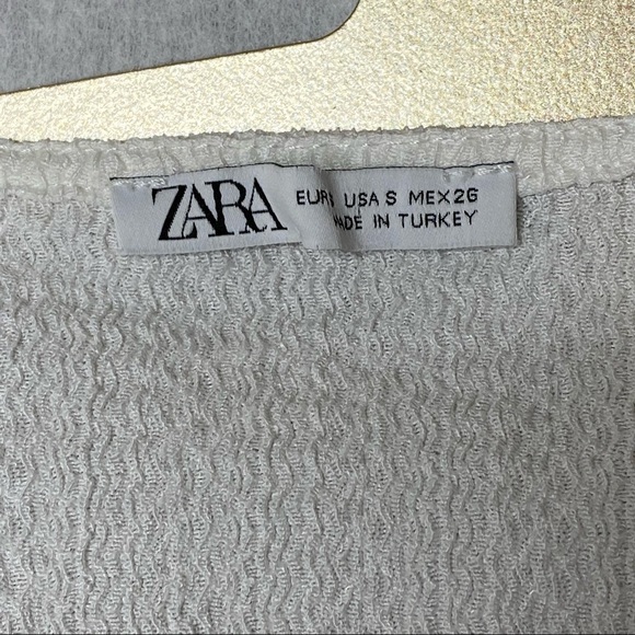 ZARA short sleeve tie front cropped‎ top - Picture 7 of 7